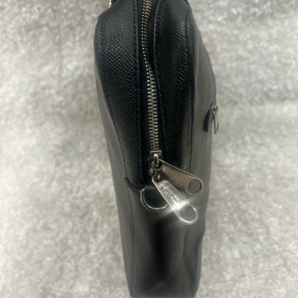 Burberry unisex black leather briefcase bag